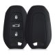 Peugeot / Citroen autókulcs tok - 3 gombos - Keyless Go, szilikon, fekete, 44154.01
