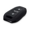 Peugeot / Citroen autókulcs tok - 3 gombos - Keyless Go, szilikon, fekete, 44154.01