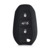 Peugeot / Citroen autókulcs tok - 3 gombos - Keyless Go, szilikon, fekete, 44154.01