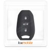 Peugeot / Citroen autókulcs tok - 3 gombos - Keyless Go, szilikon, fekete, 44154.01