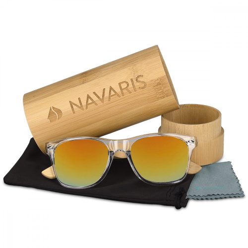 Navaris unisex napszemüveg, UV400, bambusz, sárga, 40731.03.09