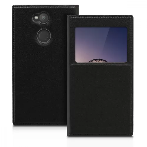 Sony Xperia L2 tok, ökológiai bőr, fekete, 44287.01