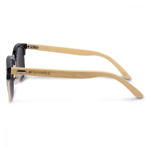 Vintage unisex napszemüveg Navaris, UV400, bambusz, lila, 44351.01.22