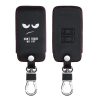 Renault / Dacia autókulcs burkolat - 4 gombos - Keyless Go, ökológiai bőr, fekete, 44637.01