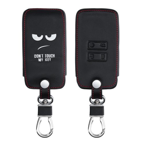 Renault / Dacia autókulcs burkolat - 4 gombos - Keyless Go, ökológiai bőr, fekete, 44637.01