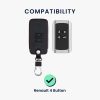 Renault / Dacia autókulcs burkolat - 4 gombos - Keyless Go, ökológiai bőr, fekete, 44637.01