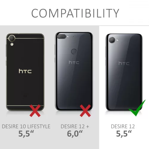 HTC Desire 12 burkolat, szilikon, fekete, 44787.47