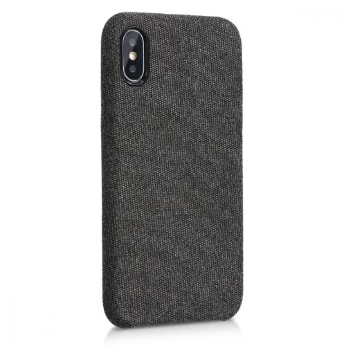 Apple iPhone X / iPhone XS tok, textil, fekete, 43479.01
