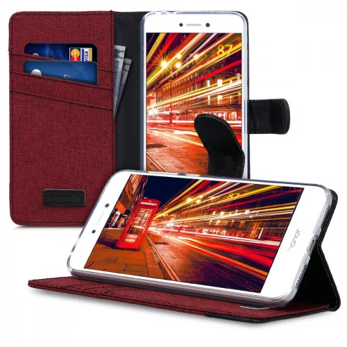 Huawei P9 Lite (2017) borítója, textil, piros, 40893.04