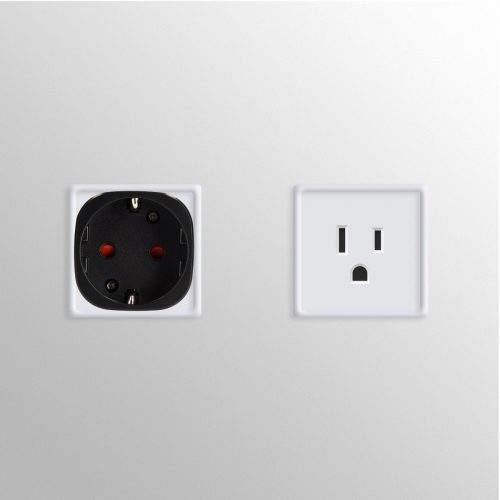 2 db B típusú utazási adapter készlet USA-hoz, Kwmobile, fekete, műanyag, 45146.01