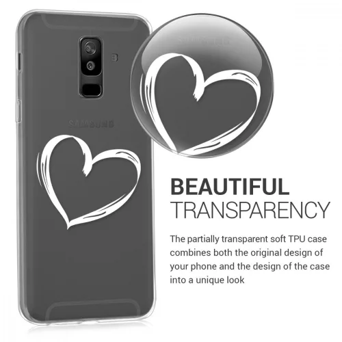 Samsung Galaxy A6 Plus tok, szilikon, fehér, 45261.01