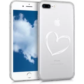   Husa pentru Apple iPhone 8 Plus / iPhone 7 Plus, Silicon, Alb, 45352.01