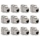 12 db 10 Gbit-es CAT6A csatlakozó készlet RJ45 Ethernet kábelekhez, Kwmobile, ezüst, fém, 45358.12
