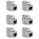 6 db 10 Gbit CAT6A dugós készlet RJ45 Ethernet kábelekhez, Kwmobile, ezüst, fém, 45358.06