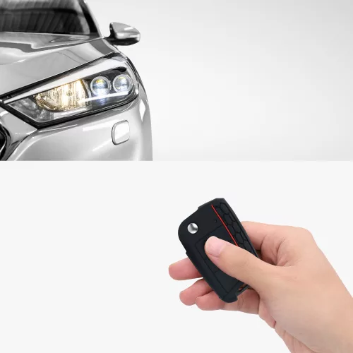 Autókulcs fedél VW-hez - 3 gombos, szilikon, fekete, 42888.09