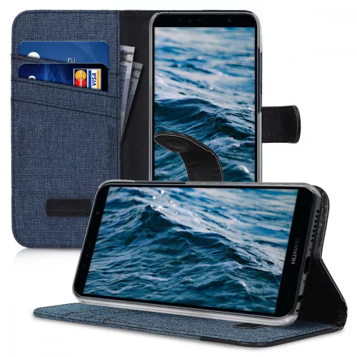 Huawei Y6 (2018) tok, textil, kék, 44880.03