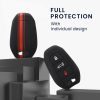 Peugeot / Citroen autókulcs burkolat - 3 gombos - Keyless Go, szilikon, fekete, 45654.01