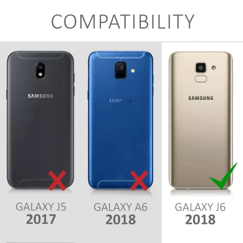 Samsung Galaxy J6 tok, textil, szürke, 45797.22