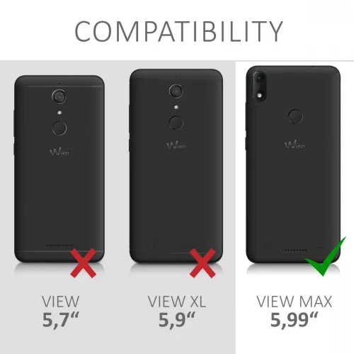 Wiko View Max tok, ökológiai bőr, fekete, 45875.01