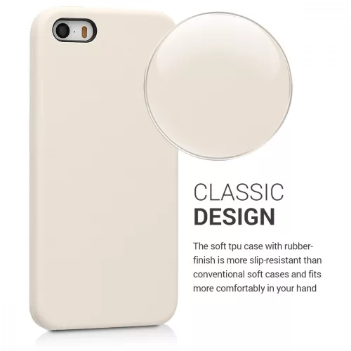 Apple iPhone 5 / iPhone 5s / iPhone SE tok, szilikon, krém, 42766.16