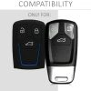 Audi autókulcs burkolat - 3 gombos - Keyless Go, szilikon, fekete, 43623.17