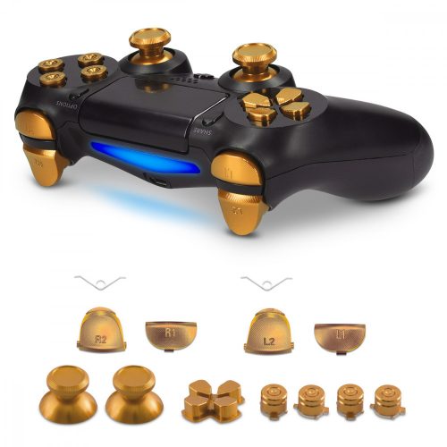 Gombkészlet PlayStation 4 Pro/PS4 vékony kontrollerhez, Kwmobile, arany, alumínium, 46055.21