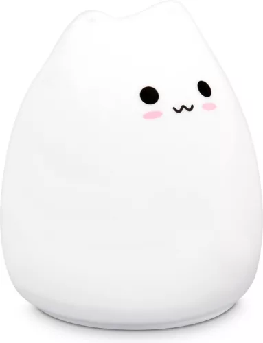 Szilikon LED éjszakai lámpa - XS Cat, Navaris, fehér, 46060.01