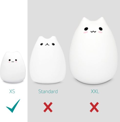 Szilikon LED éjszakai lámpa - XS Cat, Navaris, fehér, 46060.01