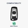 BMW autókulcs burkolat - 3 gombos - Keyless Go, szilikon, fekete, 46209.04