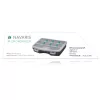 Organizator piese mici Navaris, 19x15x4 cm, separatoare reglabile, 4 cleme, transparent, plastic