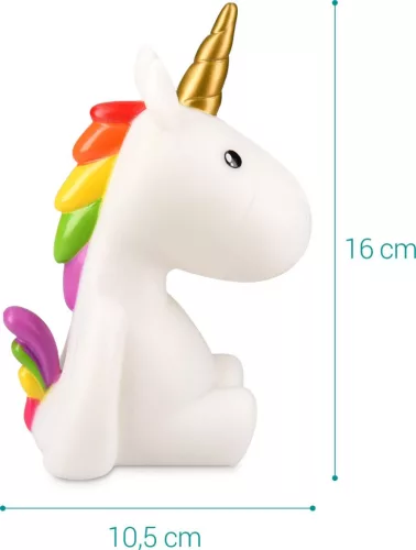 Unicorn éjszakai lámpa, újratölthető, Navaris, fehér, 46219.02