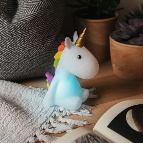 Unicorn éjszakai lámpa, újratölthető, Navaris, fehér, 46219.02