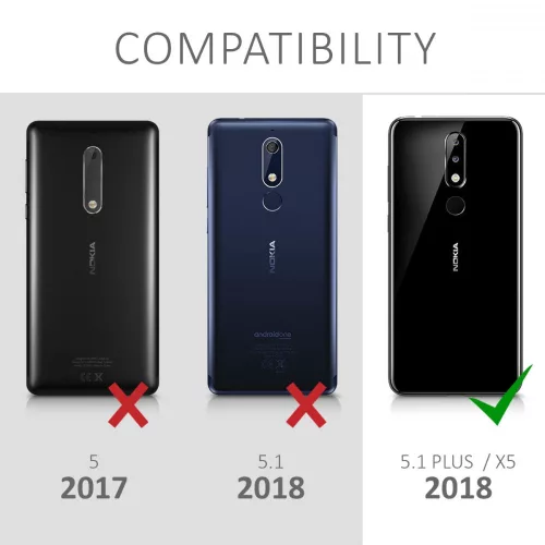 Nokia 5.1 Plus burkolat, szilikon, átlátszó, 46195.03