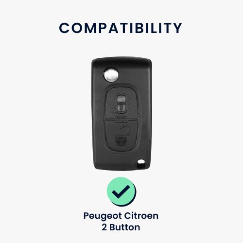 Peugeot / Citroen autókulcs burkolat - 2 gombos, szilikon, rózsaszín, 43668.08