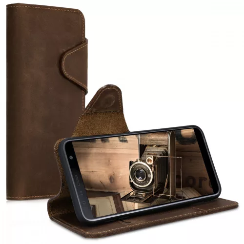 Tok Samsung Galaxy J6 Plus, természetes bőr, barna, 46604.05