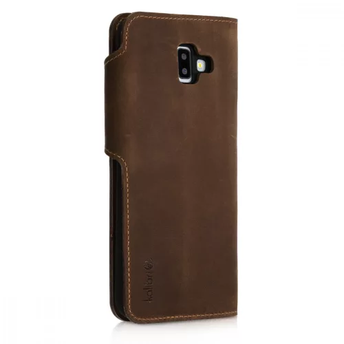 Tok Samsung Galaxy J6 Plus, természetes bőr, barna, 46604.05