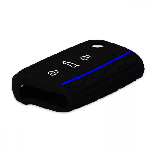 Autókulcs fedél VW-hez - 3 gombos, szilikon, fekete, 46967.04