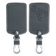 Renault / Dacia autókulcs tok - 4 gombos - Keyless Go, ökológiai bőr, szürke, 45656.73