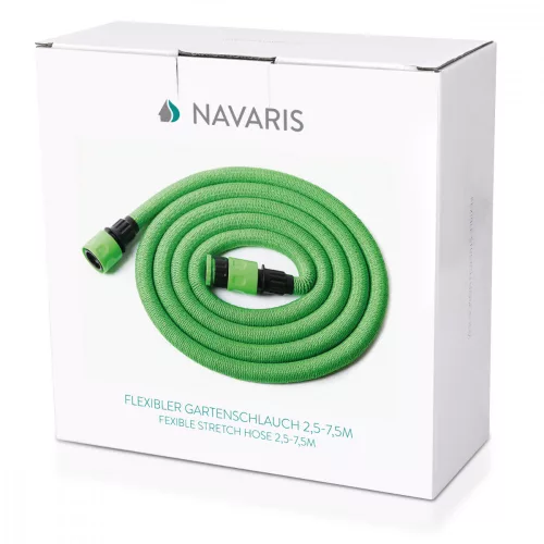 Navaris 7,5 m-es meghosszabbítható kerti tömlő dupla latex cső 7 mintás szórópisztoly 47274.1