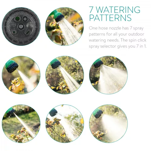 Navaris 15 m-es kihúzható kerti tömlő, szórópisztoly 7 modellel, 47273.01