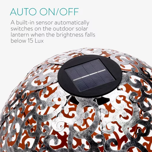 Napelemes kültéri lámpa Navaris, LED világítás, 30 cm, Automata start/stop, 47537.01