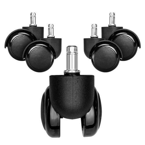 5 db-os kerék készlet irodai szék rúdhoz 11 mm, Kwmobile, fekete, műanyag, 48042.01