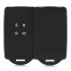 Renault / Dacia autókulcs burkolat - 4 gombos - Keyless Go, szilikon, fekete, 48035.01