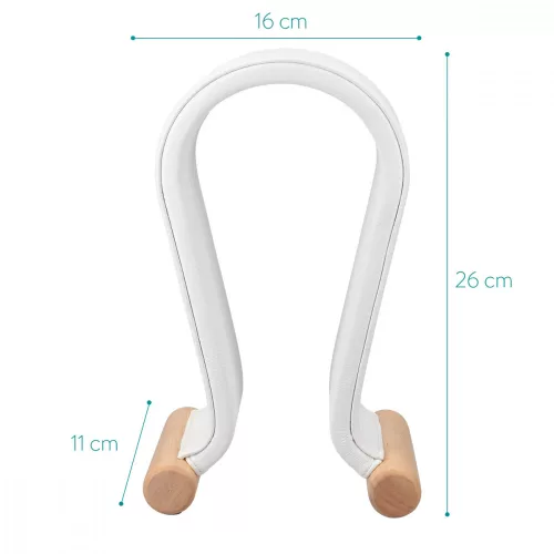 Támogatás a Navaris fejhallgatókhoz ökológiai bőrből és fa talpból, fehér, 48110.02