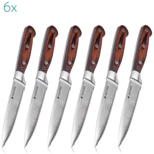 Navaris 6 részes steak késkészlet fa nyéllel, 48114.01.06