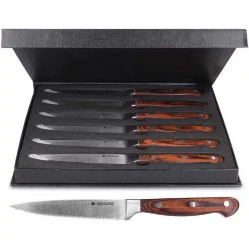 Navaris 6 részes steak késkészlet fa nyéllel, 48114.01.06