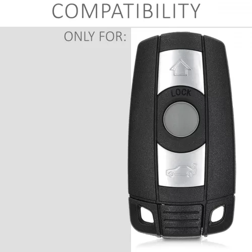 Kulcstartó BMW-hez - 3 gombos - Keyless Go, kwmobile, műanyag, fekete, 48235.01