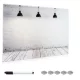 Tabla memo sticla Navaris, 90x60 cm, design industrial, 5 magneti si marker, gri/gri inchis, sticla