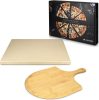 Pizza Stone szett 30 x 38 cm és bambusz pizzalapát, bézs, navaris, 48593.01
