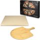 Pizza Stone szett 30 x 38 cm és bambusz pizzalapát, bézs, navaris, 48593.01